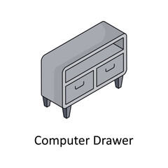 Computer Drawer Vector Isometric Filled Outline icon for your digital or print projects.