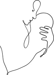 Motherhood Line Art PNG Illustrations - Hand drawn isolated transparent mother and baby line drawing