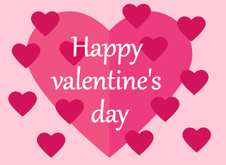 Happy valentine's day greeting with hearts