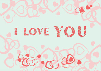 Postcard Happy Valentine's Day. Happy holiday. Declaration of love