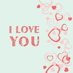 Postcard Happy Valentine's Day. Happy holiday. Declaration of love