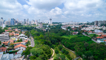 Fototapeta premium Aerial view of Campolim neighborhood in Sorocaba, Brazil