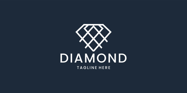 geometry line diamond logo design template.