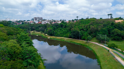 Fototapeta na wymiar Aerial view of Campolim neighborhood in Sorocaba, Brazil
