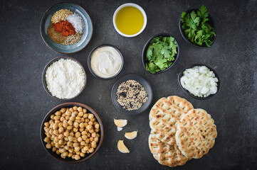Homemade prepared and served falafel 