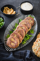 Homemade prepared and served falafel 