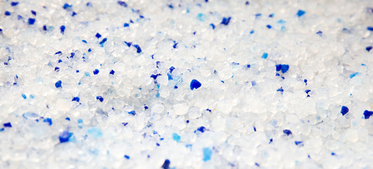 Silica gel toilet filler close-up.