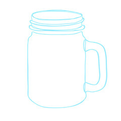 Hand Drawn Mason Jar Vector. Empty containers. Silhouette. 
