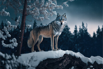 wildlife, a wolf in its habitat.