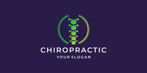 symbol chiropractic logo template with circle frame shape design inspiration.