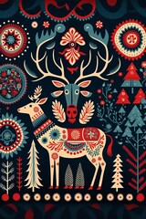 traditional scandinavian folk pattern - generative AI