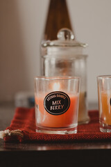 crhistmas concept berry candle