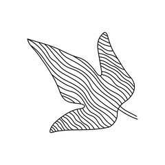 Simple leaf drawing, vector icon