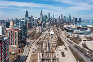 Aerial view of Downtown Chicago