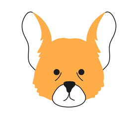 Dogs head vector icon in doodle style. Lovely pets sign illustra