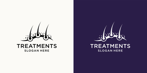 Hair treatment logo vector icon template.