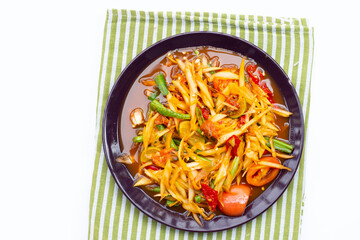 Spicy papaya salad with pickled shells