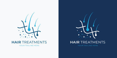 minimalist Hair care dermatology logo design. Hair care treatment. Anti-dandruff flakes for shampoo.