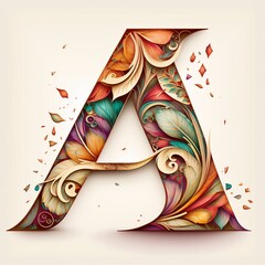 The letter A, alphabet capital letter А - White background 