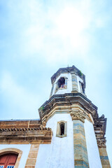 Fototapeta premium Sao Joao del Rei, Minas Gerais, Brazil: Street view of Nossa Senhora do Carmo church facade