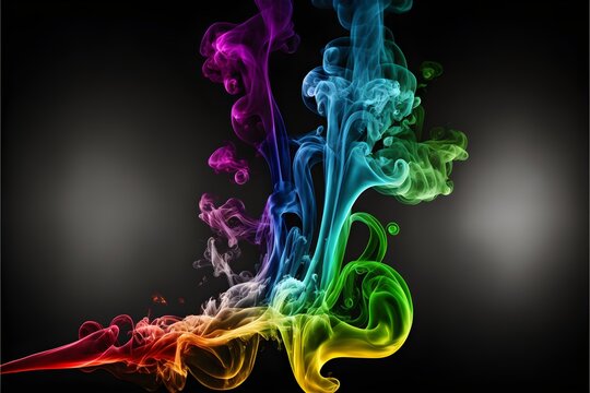 Gay pride day, smoke colored in rainbow colors. Generative AI.