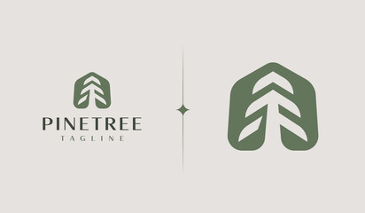 Pine Tree Logo Template. Universal creative premium symbol. Vector illustration. Creative Minimal design template. Symbol for Corporate Business Identity