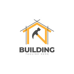 Home repair logo template. Architect logo design. Construction or building logo. Vector illustration