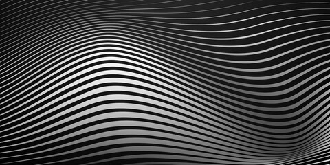 Abstract background of wavy lines in black and white colors