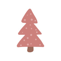 Fototapeta premium Hand drawn Christmas tree. Modern boho whimsical doodle illustration. 