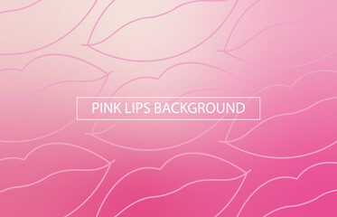Pink lips on pink pearl gradient background.