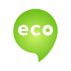 Eco green cloud speech bubble icon Bio nature green eco symbol for web and business