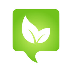 Eco green cloud speech bubble icon Bio nature green eco symbol for web and business