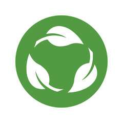 Eco green leaf icon Bio nature green eco symbol for web and business