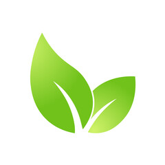 Eco green leaf icon Bio nature green eco symbol for web and business