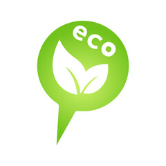 Eco green cloud speech bubble icon Bio nature green eco symbol for web and business