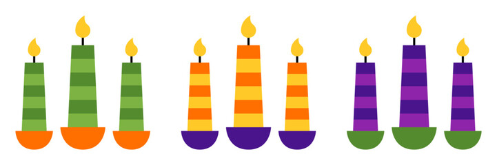 Candle in flat style isolated
