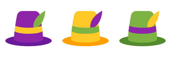 Carnival Hat in flat style isolated