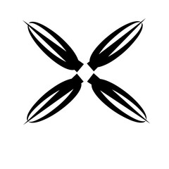 Abstract geometric shape silhouettes, black brutalism forms