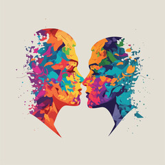 Fototapeta na wymiar abstract colorful kiss vector illustration