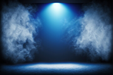 Blue spotlight on stage