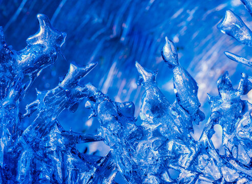 beautiful ice texture. beautiful patterns ice sculptures