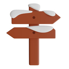 Snowy Direction 3D Illustration
