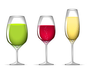 wine glass realistic isolated on white background