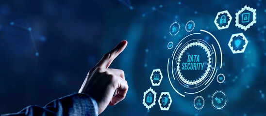 Internet, business, Technology and network concept. Cyber security data protection business...