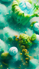 Painted abstraction that looks like corals on a flat surface with colorful shades 3. Generative AI