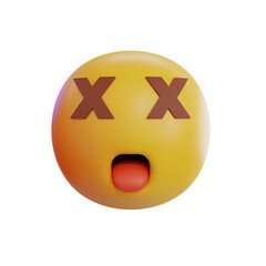 Fototapeta premium Cross Eye 3D Emoji