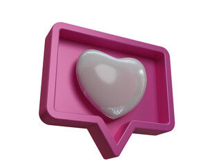 Pink heart shape in red block message