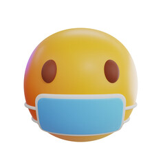 Wearing Mask 3D Emoji