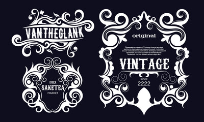 set of vintage labels