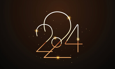 2024 Happy New Year Background Design. Greeting Card, Banner, Poster. Vector Illustration.